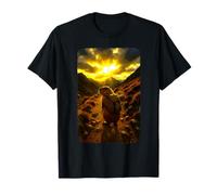 Drôle Capybara Mountain Hiker Randonnée au coucher du soleil Nature Lover T-Shirt