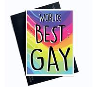 Drôle Cartes de Voeux Gay Carte Gay Cadeau World's Best Gay Meilleur Ami Cartes Anniversaire Noël Saint Valentin Anniversaire Nouveauté Blague PC363