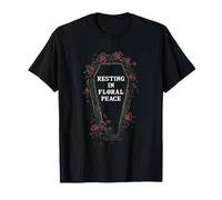 Drôle cercueil gothique se reposant dans la paix florale gothique esthétique T-Shirt
