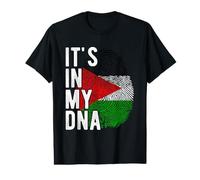 Drôle C'est dans Mon ADN Drapeau de la Palestine Empreinte Digitale T-Shirt Graphique avec Valeur