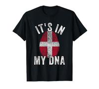 Drôle C'est dans Mon ADN Drapeau du Danemark Empreinte Digitale T-Shirt Graphique avec Valeur