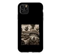 Drôle Champ De Bataille Soldat Casque Loup Coque pour iPhone 11 Pro Max