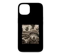 Drôle Champ De Bataille Soldat Casque Loup Coque pour iPhone 13