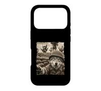 Drôle Champ De Bataille Soldat Casque Loup Coque pour iPhone 17 Pro