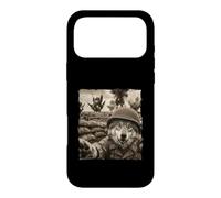 Drôle Champ De Bataille Soldat Casque Loup Coque pour iPhone 17 Pro Max