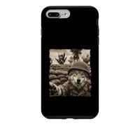 Drôle Champ De Bataille Soldat Casque Loup Coque pour iPhone 7 Plus/8 Plus