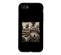Drôle Champ De Bataille Soldat Casque Loup Coque pour iPhone SE (2020) / 7/8