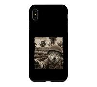 Drôle Champ De Bataille Soldat Casque Loup Coque pour iPhone XS Max