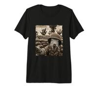 Drôle Champ De Bataille Soldat Casque Zèbre T-Shirt Haut de Gamme