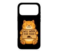 Drôle Chat Chaton Will Work for Food Citation Cadeau Homme Femme Ki Coque pour iPhone 17 Pro Max