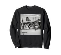 Drôle Chat Crime Gangster Vintage Photo Meme Chat Papa Chat Maman Sweatshirt