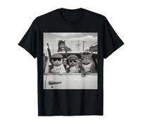 Drôle Chat Crime Gangster Vintage Photo Meme Chat Papa Chat Maman T-Shirt