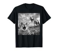 Drôle Chat Dinosaure Selfie Meme | Chat Choqué Vs T Rex T-Shirt