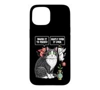 Drôle Chat Ethique Dilemme Dilemme Diable Ange Fleur Vase Chats Coque pour iPhone 15