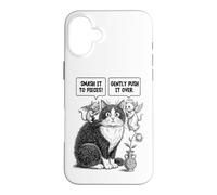 Drôle Chat Ethique Dilemme Dilemme Diable Ange Fleur Vase Chats Coque pour iPhone 16 Plus