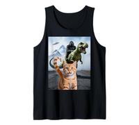 Drôle Chat Gorilla Dinosaure UFO Meme Scène Humour Absurde Débardeur