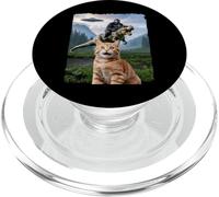 Drôle Chat Gorilla Dinosaure UFO Meme Scène Humour Absurde PopSockets PopGrip pour MagSafe