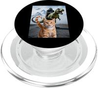 Drôle Chat Gorilla Dinosaure UFO Meme Scène Humour Absurde PopSockets PopGrip pour MagSafe