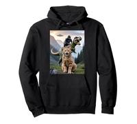Drôle Chat Gorilla Dinosaure UFO Meme Scène Humour Absurde Sweat à Capuche