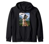 Drôle Chat Gorilla Dinosaure UFO Meme Scène Humour Absurde Sweat à Capuche