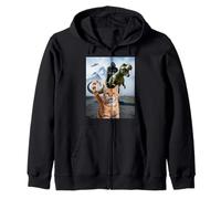 Drôle Chat Gorilla Dinosaure UFO Meme Scène Humour Absurde Sweat à Capuche