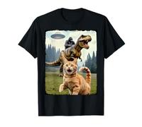 Drôle Chat Gorilla Dinosaure UFO Meme Scène Humour Absurde T-Shirt
