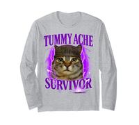 Drôle Chat Meme Funny Dire Chats Animaux Ventre Mal Survivant Manche Longue