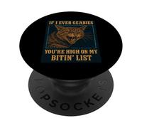 Drôle Chat Rage Shirt Humour Morsure Liste PopSockets PopGrip Adhésif