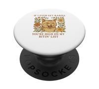Drôle Chat Rage Shirt Humour Morsure Liste PopSockets PopGrip Adhésif