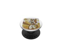 Drôle Chat Selfie Animation Cartoon Style avec UFO Barn Kid PopSockets PopGrip Adhésif