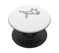 Drôle Chat Tournesol Vase Meme Doodle Dessiné à la Main PopSockets PopGrip Adhésif