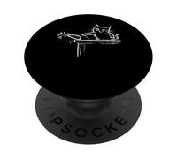 Drôle Chat Tournesol Vase Meme Doodle Dessiné à la Main PopSockets PopGrip Adhésif