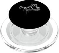 Drôle Chat Tournesol Vase Meme Doodle Dessiné à la Main PopSockets PopGrip pour MagSafe