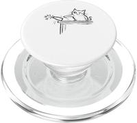 Drôle Chat Tournesol Vase Meme Doodle Dessiné à la Main PopSockets PopGrip pour MagSafe