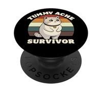 Drôle Chat Ventre Mal Mon Ventre Fait Mal au Ventre Survivor PopSockets PopGrip Adhésif