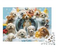 drôle Chien Bain Temps 1000 Stücke Dickes Karton Puzzle Jigsaw Puzzle 1000 Teile Familienpuzzle Weihnachtsgeschenk Exklusives Design Geschenk 52x38cm/1000pcs