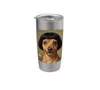 Drôle Chien Bob Coupe De Cheveux Sourire Portrait Gobelet isotherme en acier inoxydable double paroi