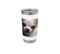 Drôle Chihuahua Visage Flou Meme Méme Mignon Chien Thème Gobelet isotherme en acier inoxydable double paroi