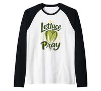 Drôle chrétien Jésus laitue Prier Jardinage épicier Blague Manche Raglan