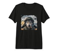 Drôle Cockpit Pilote Casque Loup T-Shirt Haut de Gamme