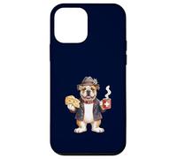 Drôle Continental Bouledogue Chien café Fromage Drapeau Suisse Coque pour iPhone 12 Mini