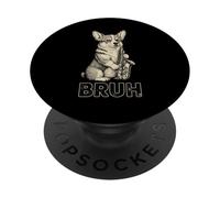 Drôle Corgi Jouant du Saxophone Meme Bruh Dog Jazz Music PopSockets PopGrip Adhésif