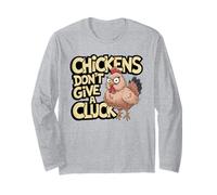 Drôle Crazy Chicken Lady Cluck Off Antisocial Farmer Humour Manche Longue
