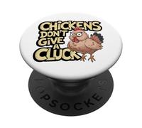 Drôle Crazy Chicken Lady Cluck Off Antisocial Farmer Humour PopSockets PopGrip Adhésif