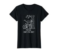 Drôle Cycliste Route Cycliste Vélo Vélo Accident Accident Survivant T-Shirt Graphique avec Valeur, Femme, Noir, S