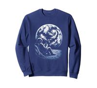Drôle d'astronaute de l'espace sur la Lune Buvant du café Sweatshirt