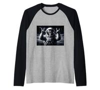 Drôle d'astronaute Rock on Skeleton, Moon Landing Rock'n Roll Manche Raglan