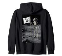 Drôle d'astronaute Rock'n Roll Rock on Skeleton, Moon Landing Sweat à Capuche