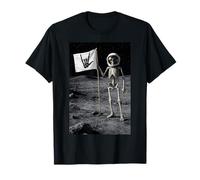 Drôle d'astronaute Rock'n Roll Rock on Skeleton, Moon Landing T-Shirt