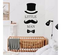Drôle de Bébé Enfants Chapeau de Petit Homme Moustache Collant Mur Vinyle Décoration Maison Chambre des Enfants Chambre Nursery Autocollants Fresques amovibles 19x42cm